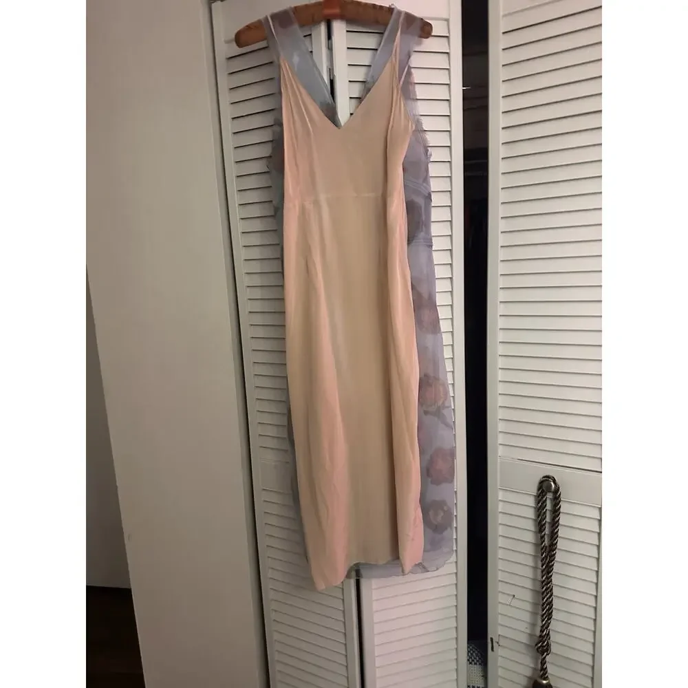 Viral Collection Zara Dress With Slip Light Blue Roses Feels Roca￼Small - Picture 7 of 8